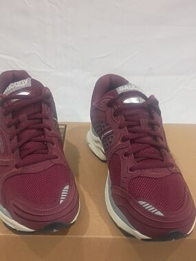 Saucony Maroon and White Athletic Sneakers
